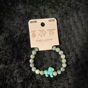 Simply Southern Gray and Blue Beaded Bracelet